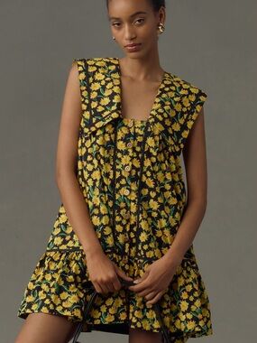 Maeve Collard Poplin Swing Mini Dress